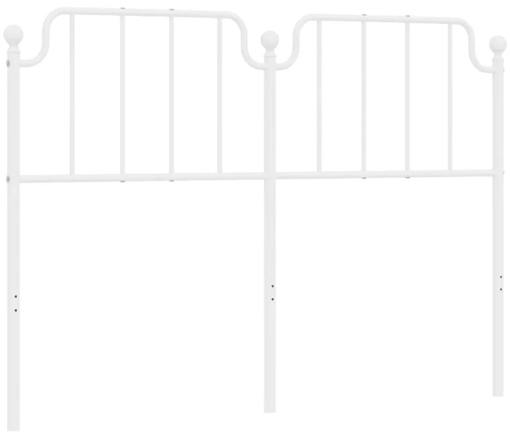 373968 vidaXL Tăblie de pat metalică, alb, 135 cm