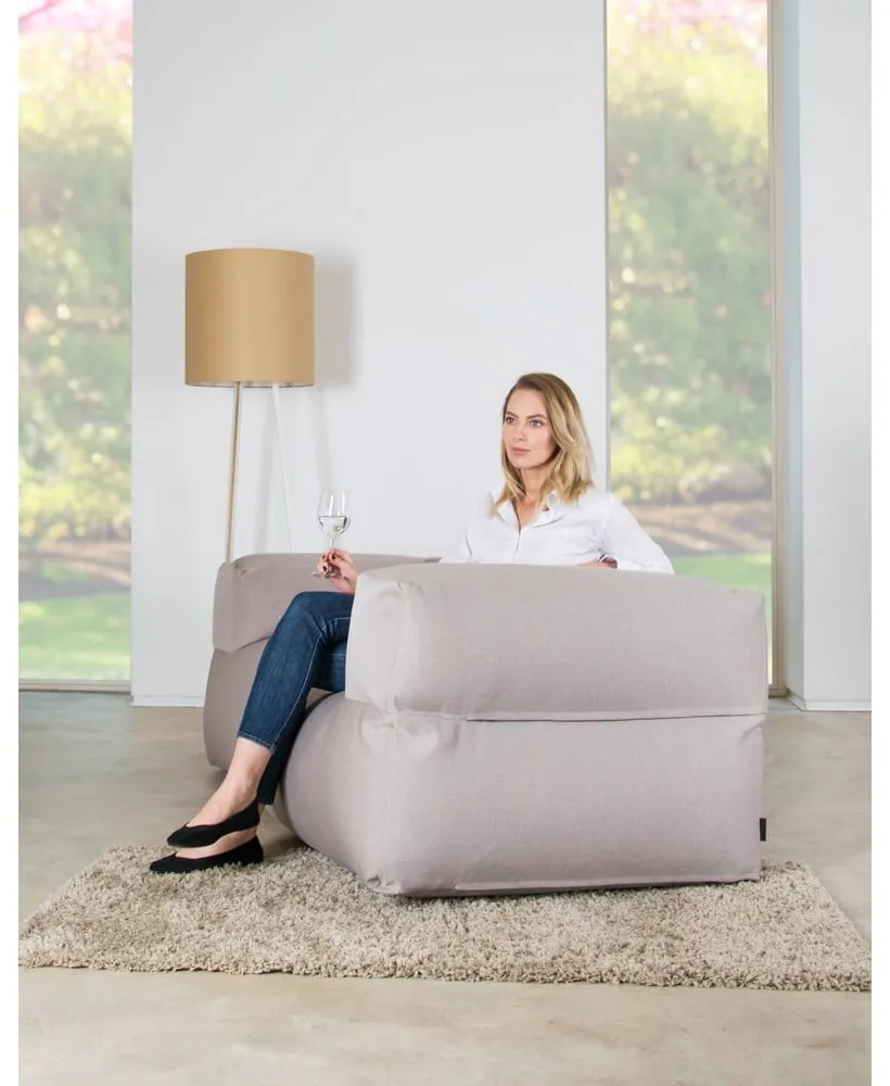 Fotoliu bean bag crem cu tapițerie din țesătură bouclé Sofa MooG – SLOWDOWN