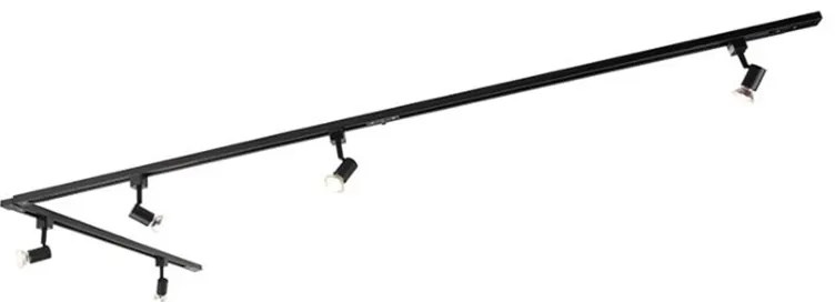 Sistem de șine modern cu 5 spoturi monofazate negru - Jeany