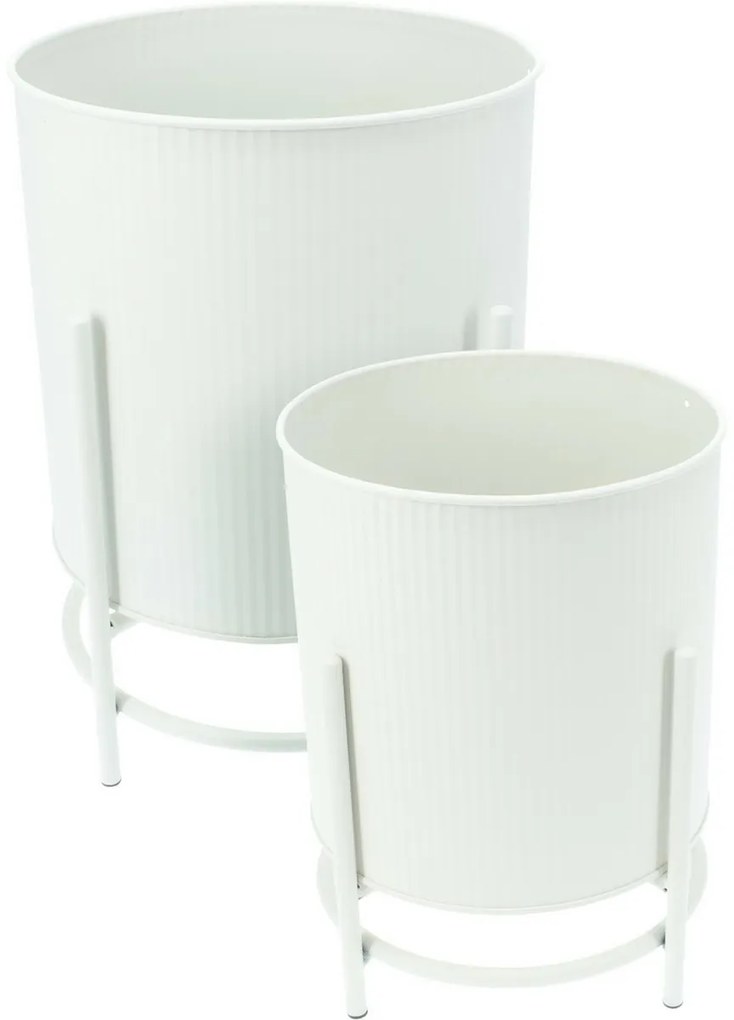 Set de suporturi metalice pentru flori Celano alb,2 buc.