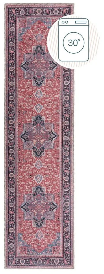 Covor tip traversă burgundy lavabil din amestec de fibre reciclate 60x230 cm Windsor – Flair Rugs