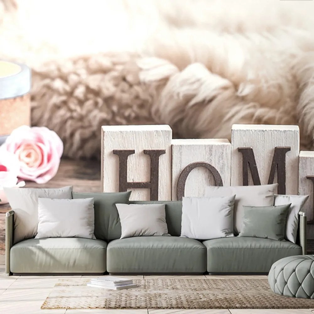 Fototapet natura moartă cu inscripție Home