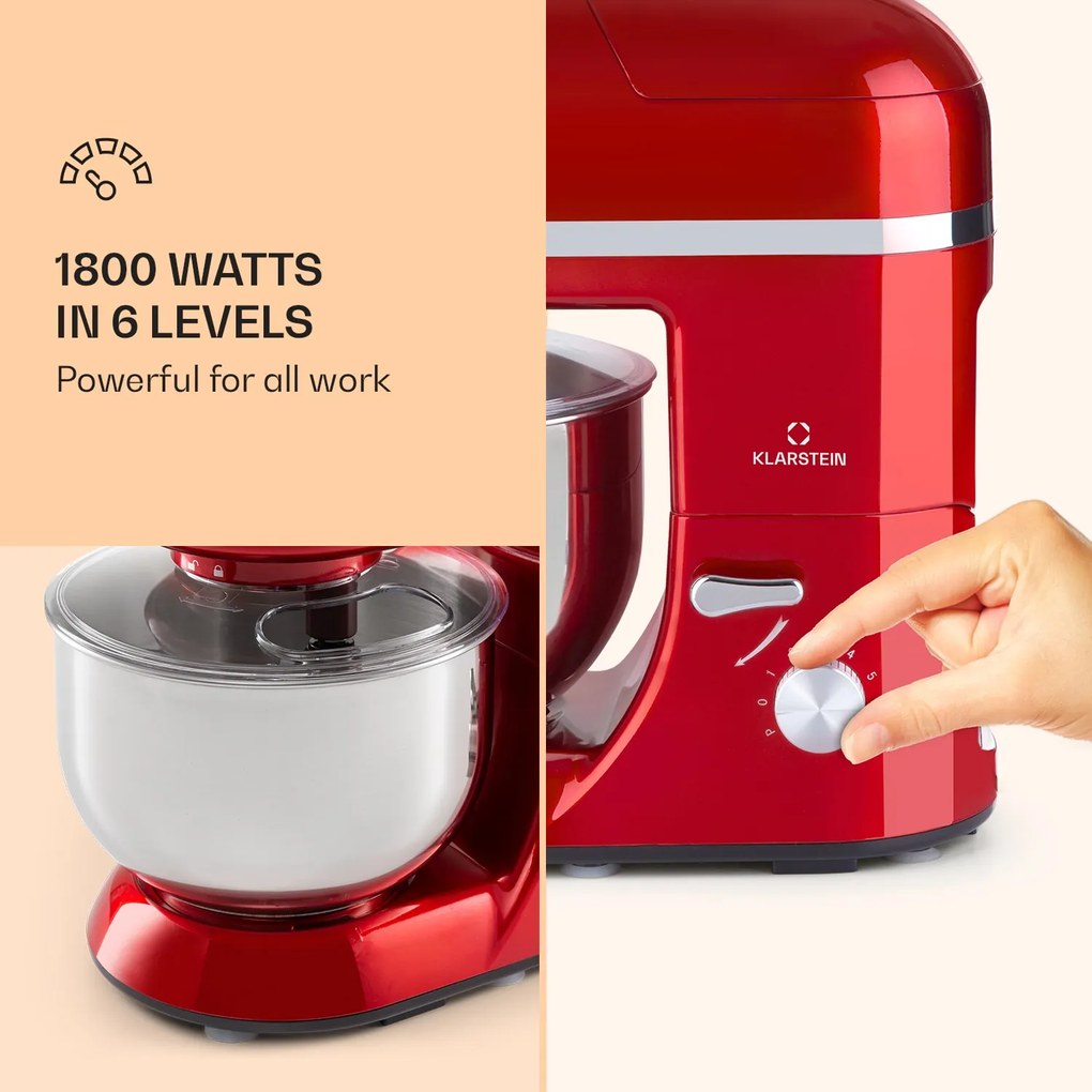 Klarstein Lucia Elegance, robot de bucătărie, blender, mașină de tocat carne, 1800W, fără BPA