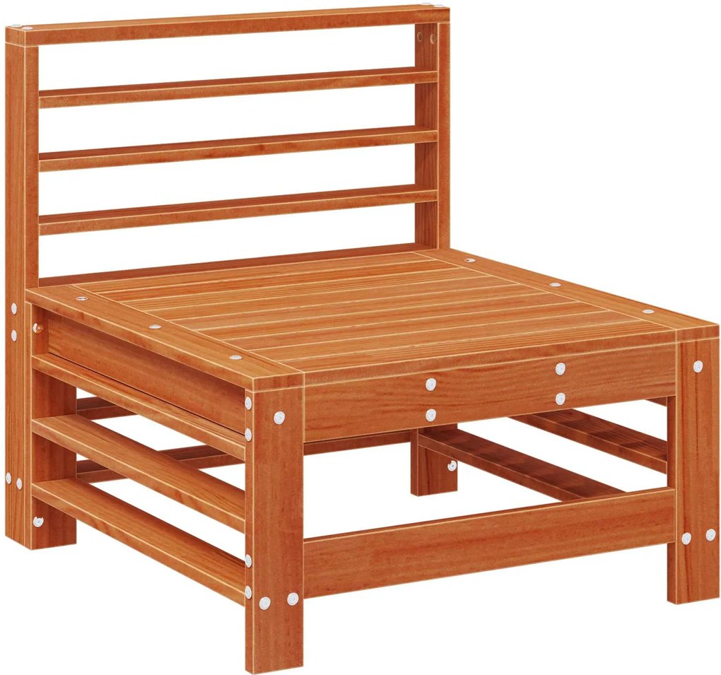 vidaXL Canapea de Grădină Din Mijloc Lemn masiv de pin Maro Ceară