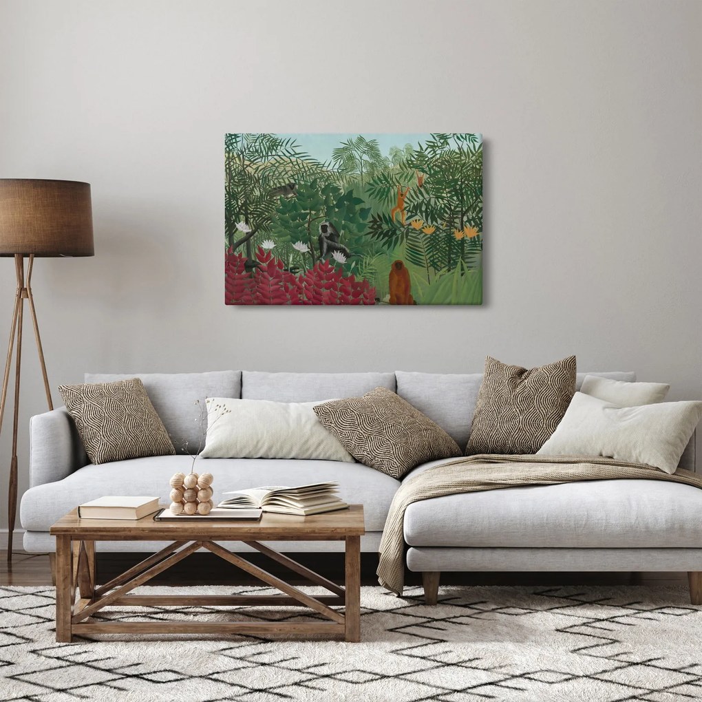 Tablou - Henri Rousseau, Tropical Forest with Monkeys, reproducere (90x60 cm)