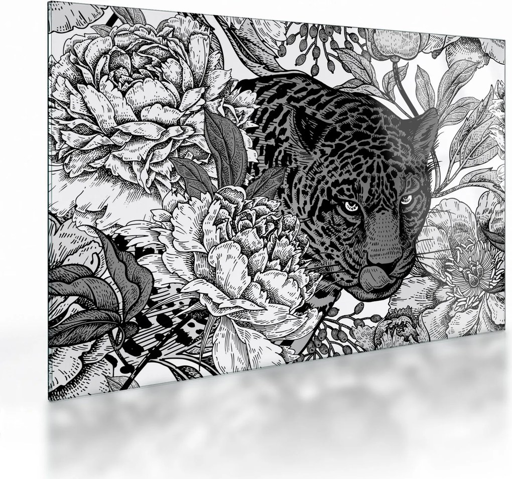 Tablou pe sticlă - Grădină exotică (70x50 cm)