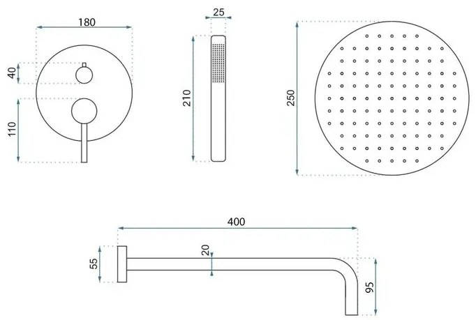 Set de dus incastrat Rea Foss Clif crom periat + BOX