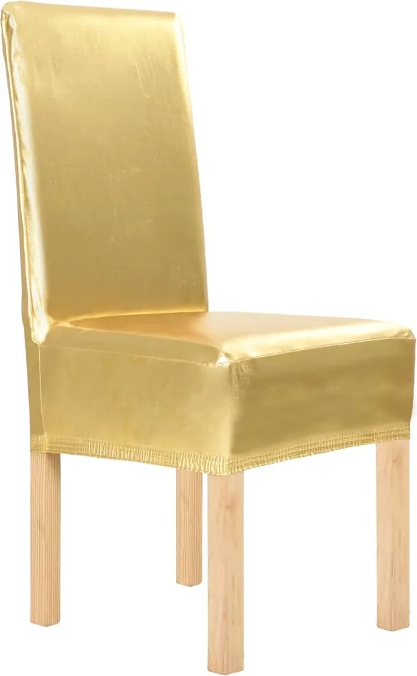 vidaXL Huse de scaun elastice drepte, 6 buc., auriu