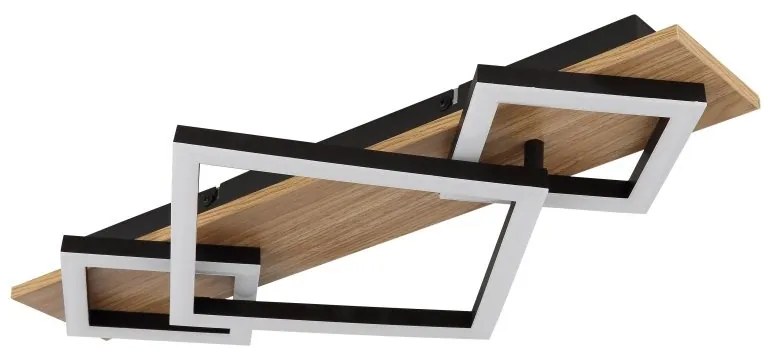 Plafoniera LED design slim BEATRIX I negru/lemn