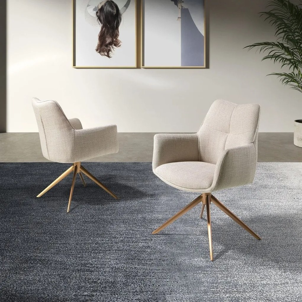 Scaun modern pivotant tesatura Crem