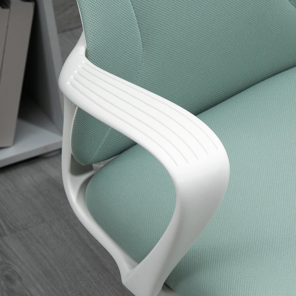 Vinsetto Scaun de birou ergonomic, cu înălțime ajustabilă și balans, 62x56x110-119,5 cm, verde | Aosom Romania