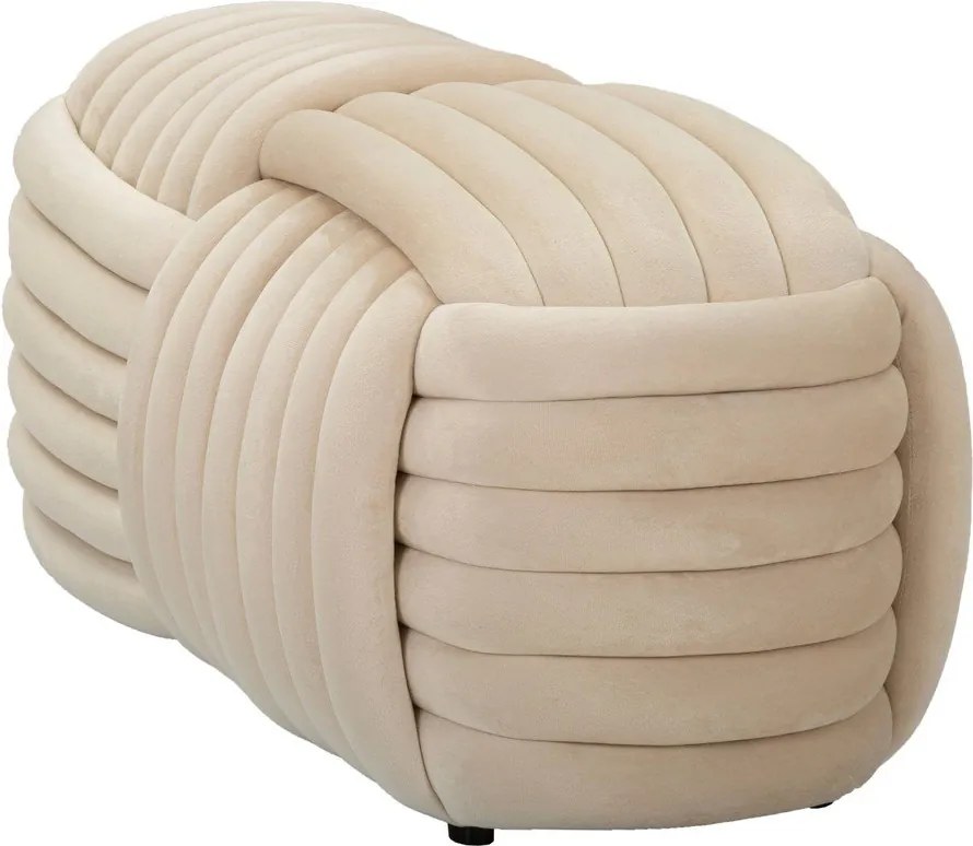 Bancă crem cu tapițerie din catifea Softy – Mauro Ferretti