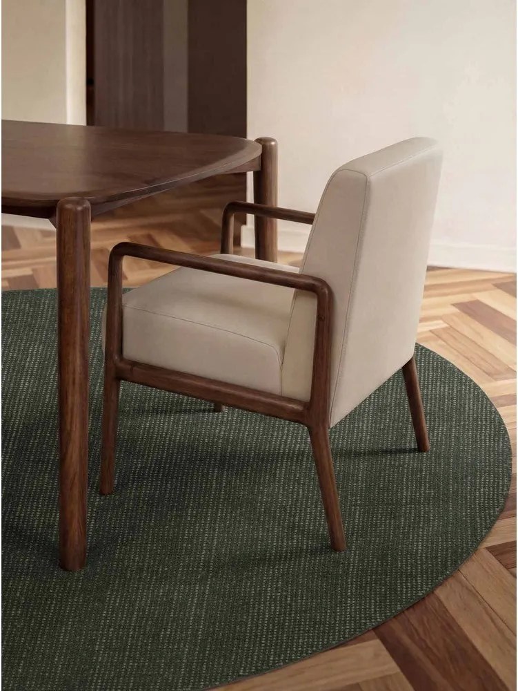 Covor verde închis țesut manual rotund din lână ø 200 cm Greenwich – Ted Baker