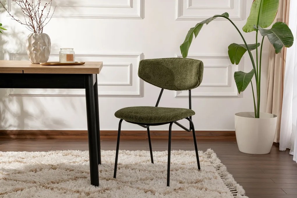 Set de scaune de sufragerie Nancy Green and Black,2 buc.
