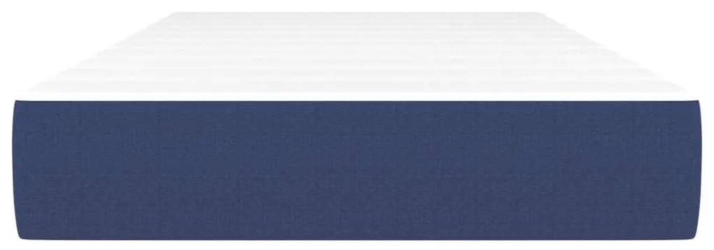 Saltea de pat cu arcuri, albastru, 100x200x20 cm, textil Albastru, 100 x 200 cm