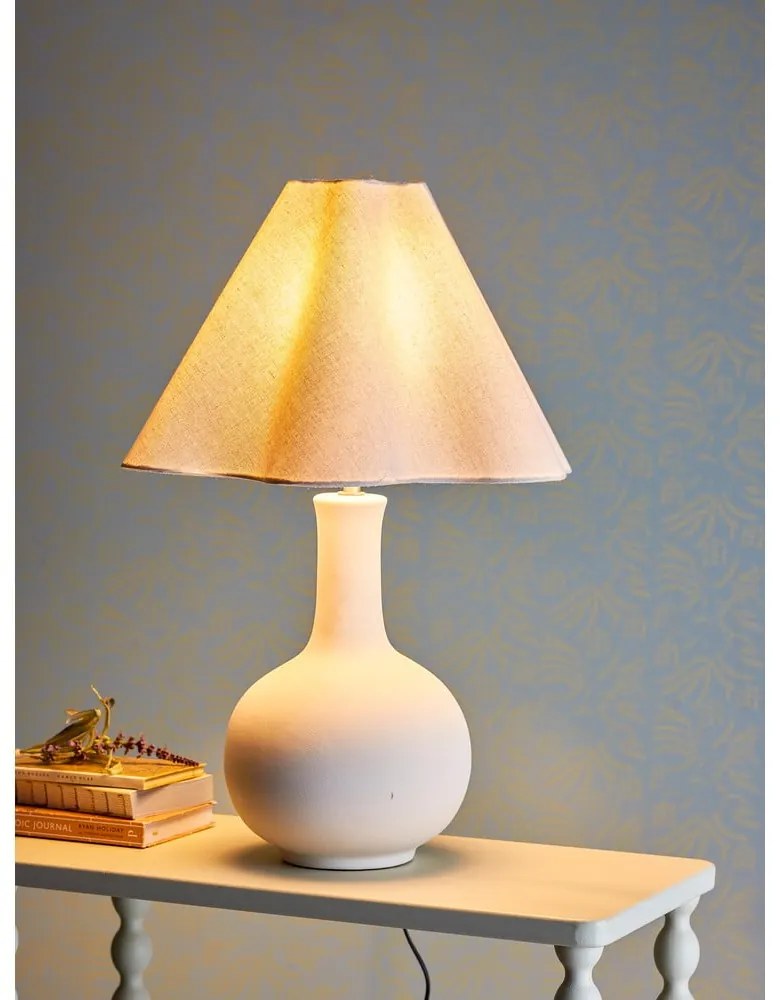 Veioză crem cu abajur textil (înălțime 60 cm) Heide – Bloomingville