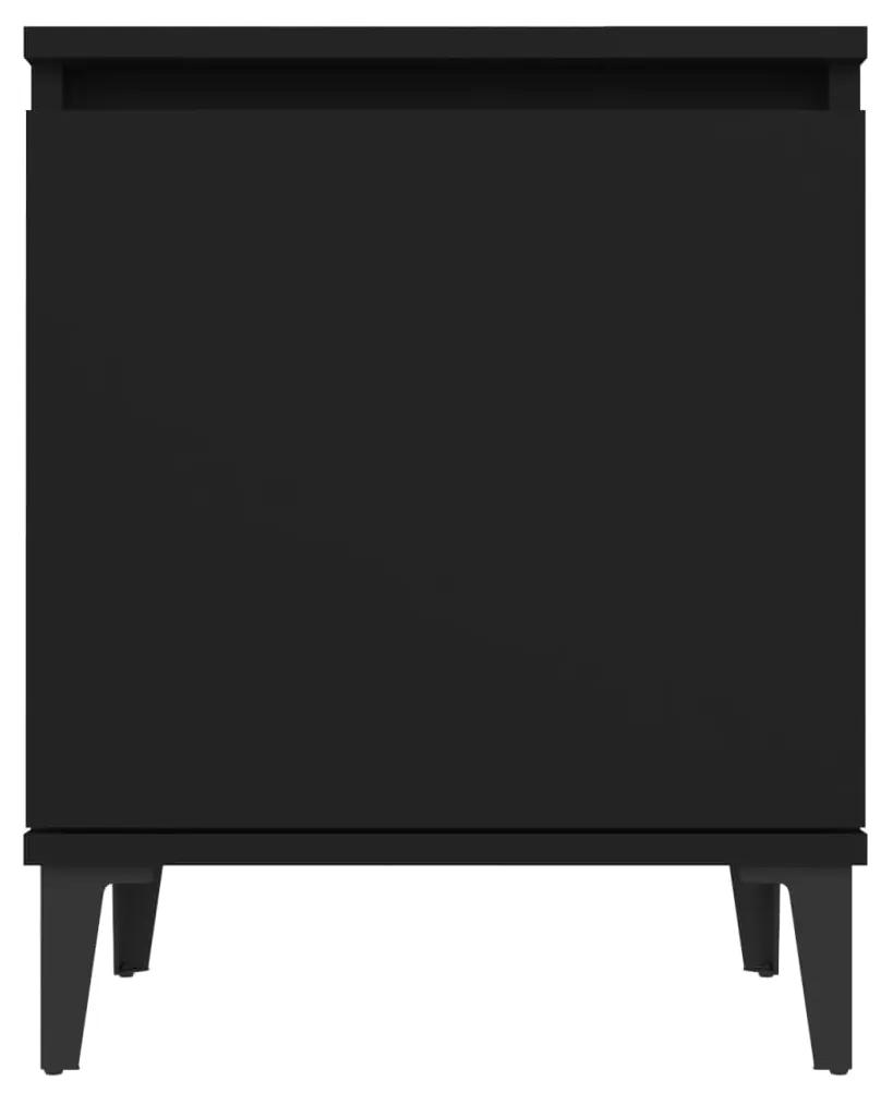 Noptiera cu picioare metalice, negru, 40x30x50 cm 1, Negru