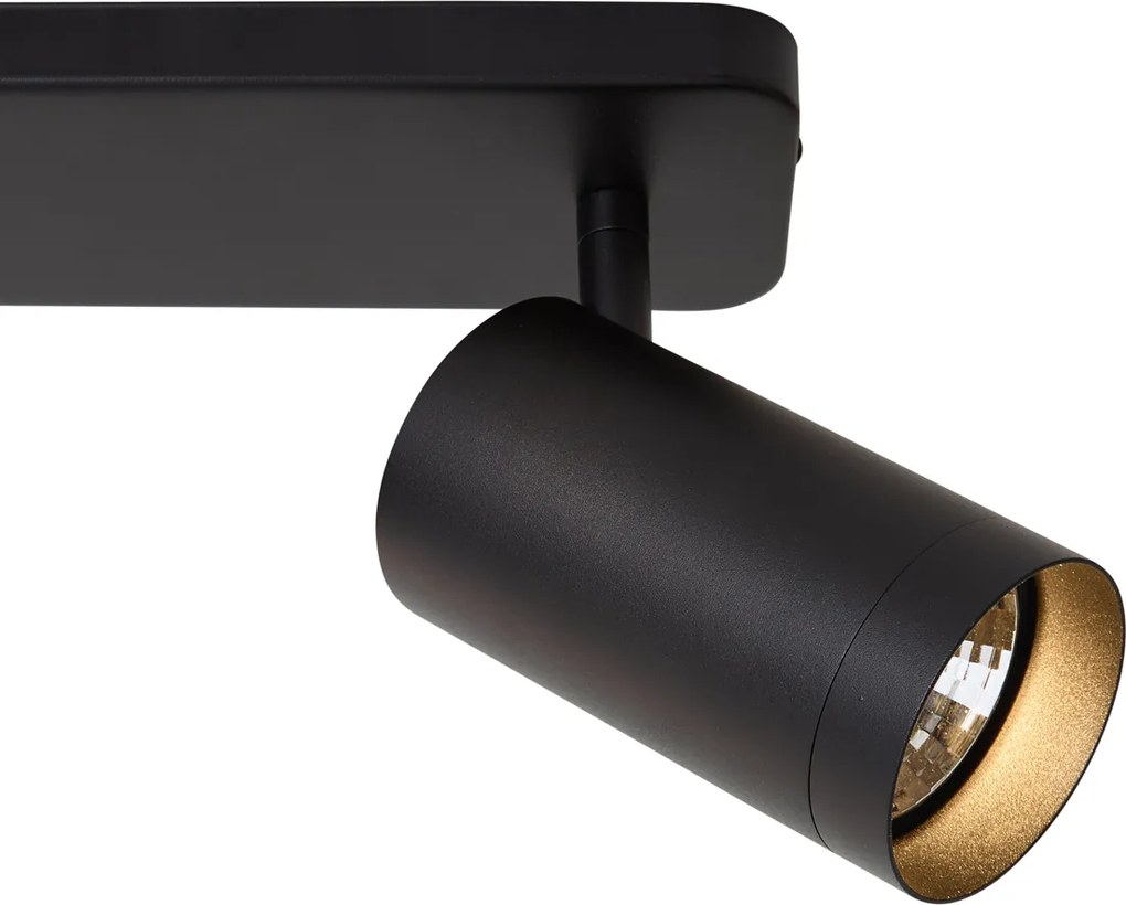 Plafonieră modernă neagră cu 2 lumini GU10 70mm - Jeana Luxe