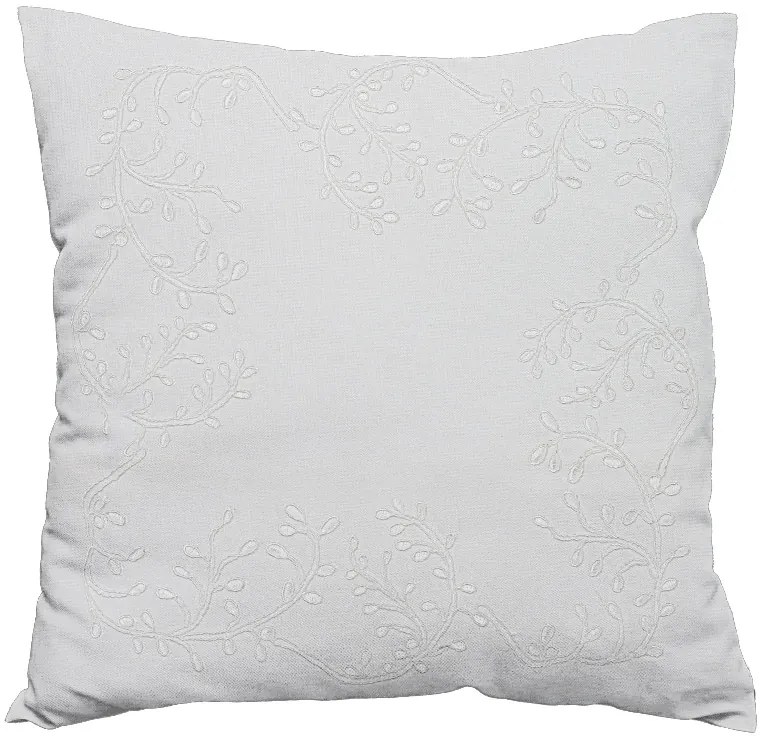 Husa de perna decorativa LEAFY LACE 40x40 cm, alba