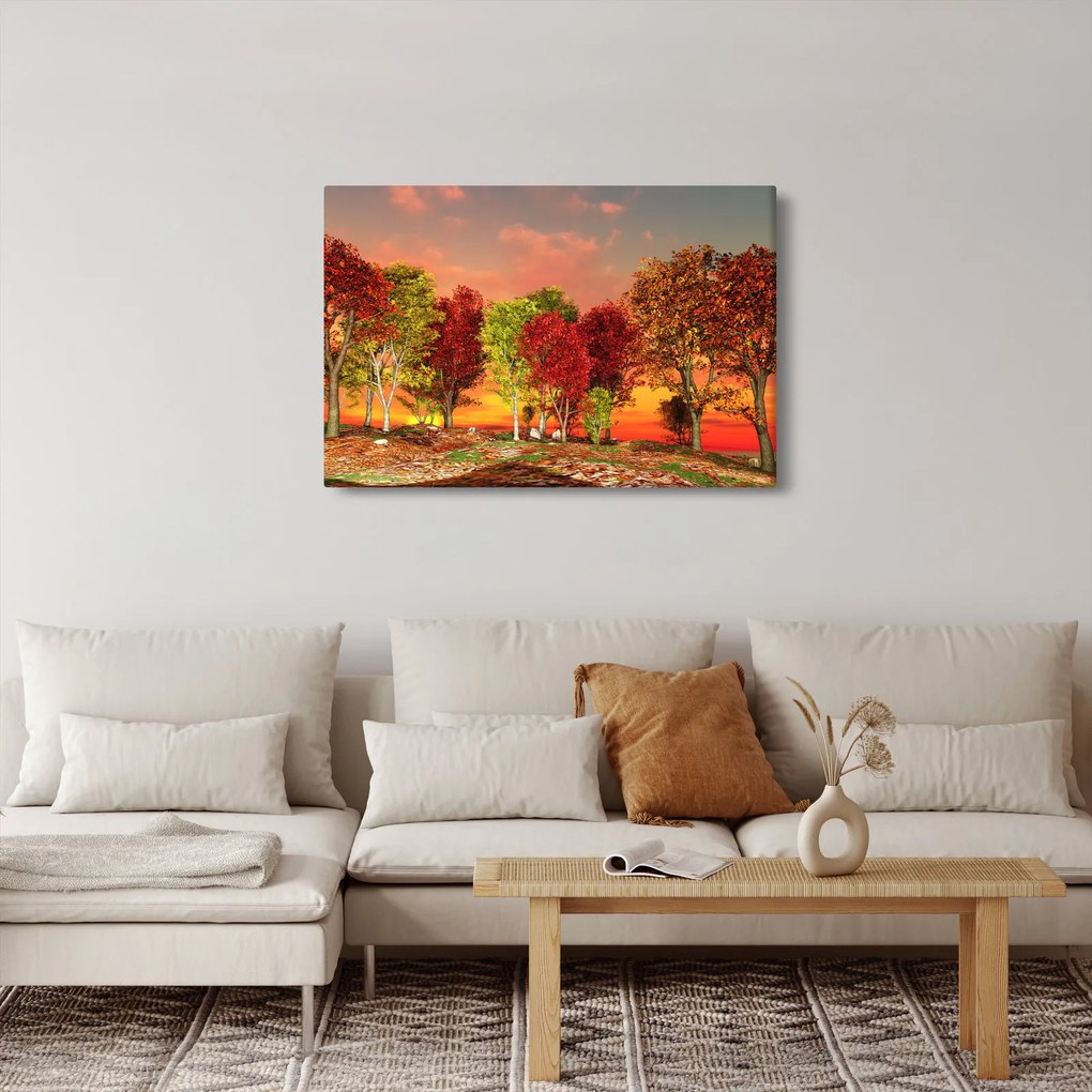 Tablou - Copaci colorate (90x60 cm)