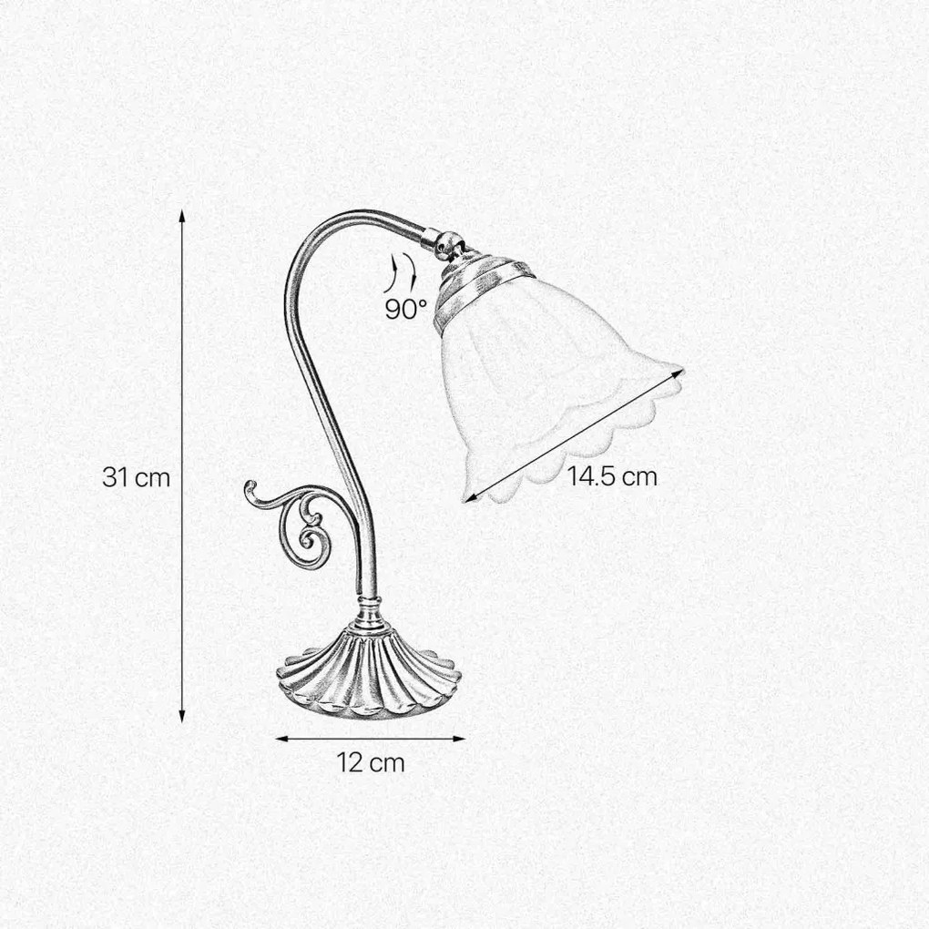 Veioza, Lampa de masa stil Art Nouveau Floral