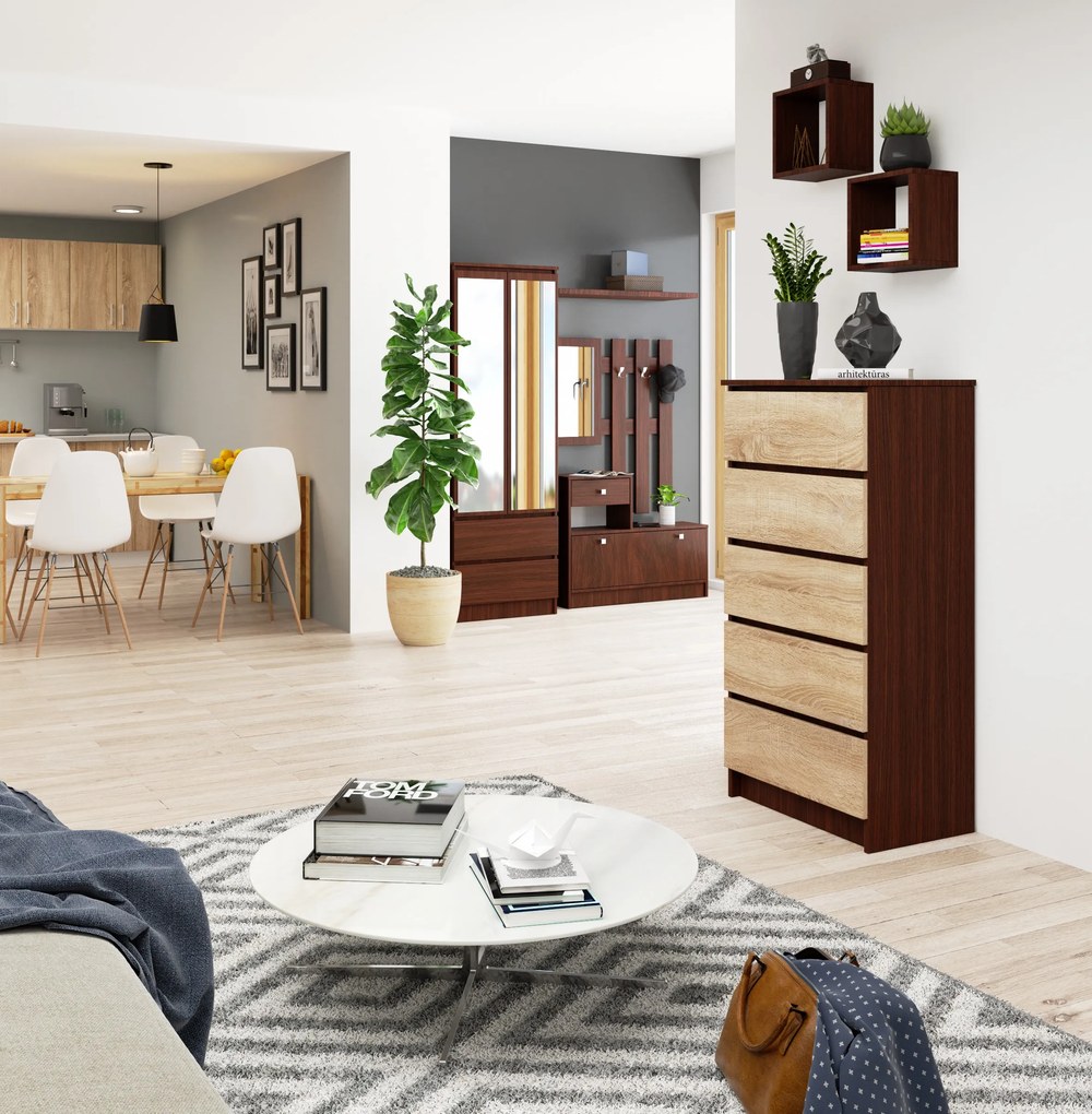 Comodă Kadir TYP3 (wenge + stejar sonoma). 1069046