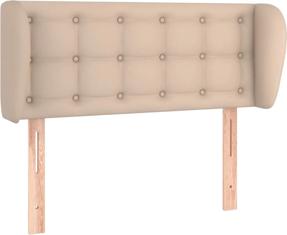 vidaXL Tăblie pat cu aripioare cappuccino 83x23x78/88 cm piele eco
