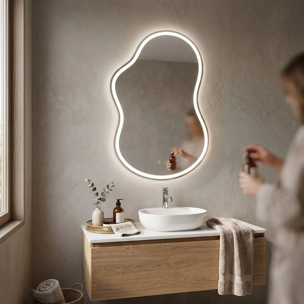 Oglindă LED UNO 80x55 cm