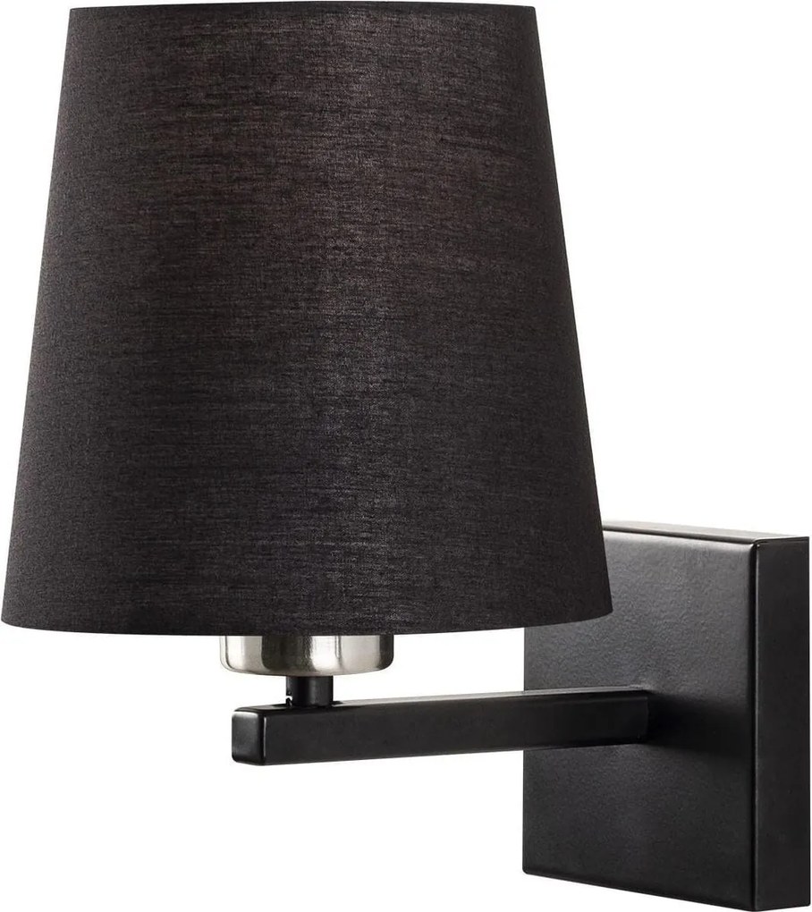 Lampa perete 4664, negru, metal/material textil, 18x22x28 cm