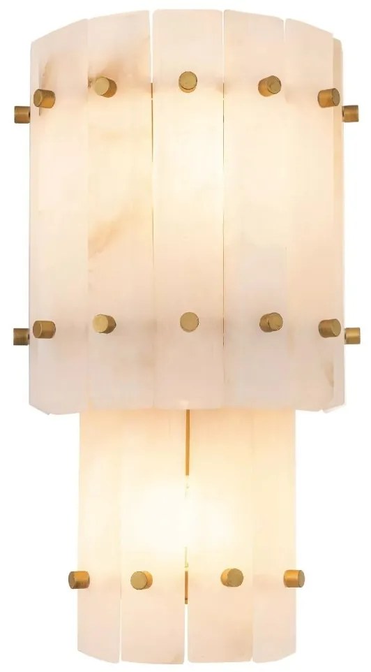 Aplica de perete design LUX Blason Double, alama antica/ alabastru