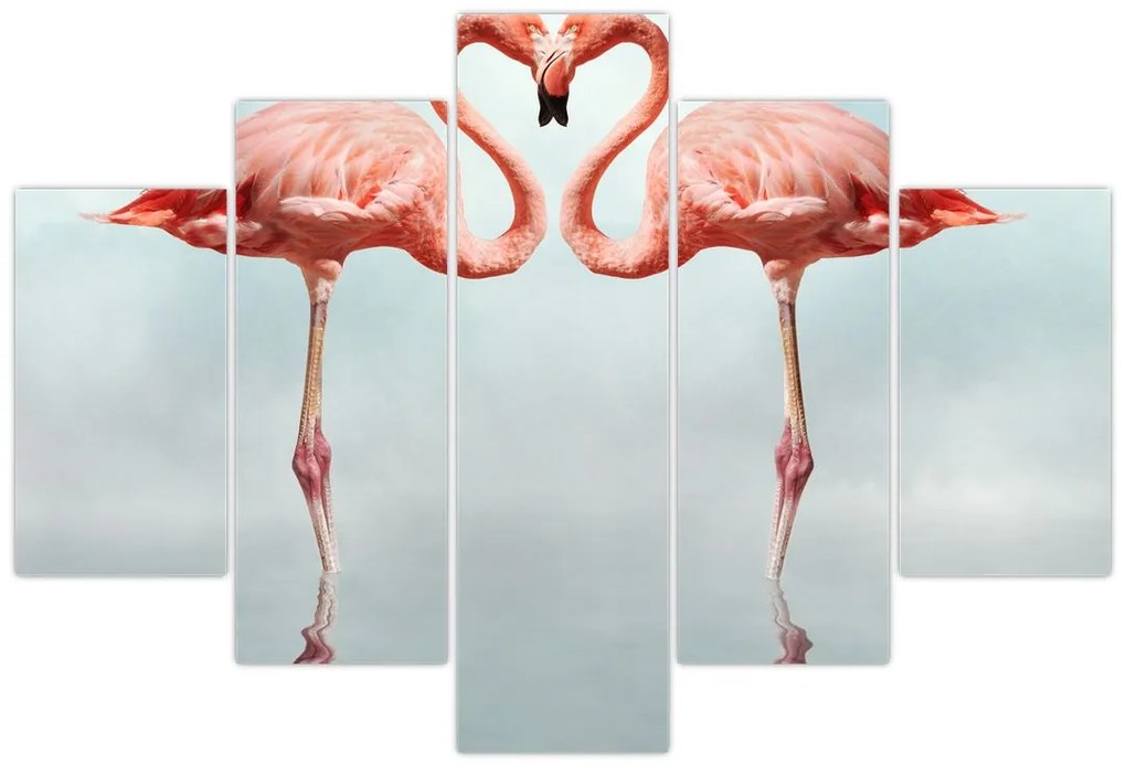 Tablou cu doi flamingo (150x105 cm)
