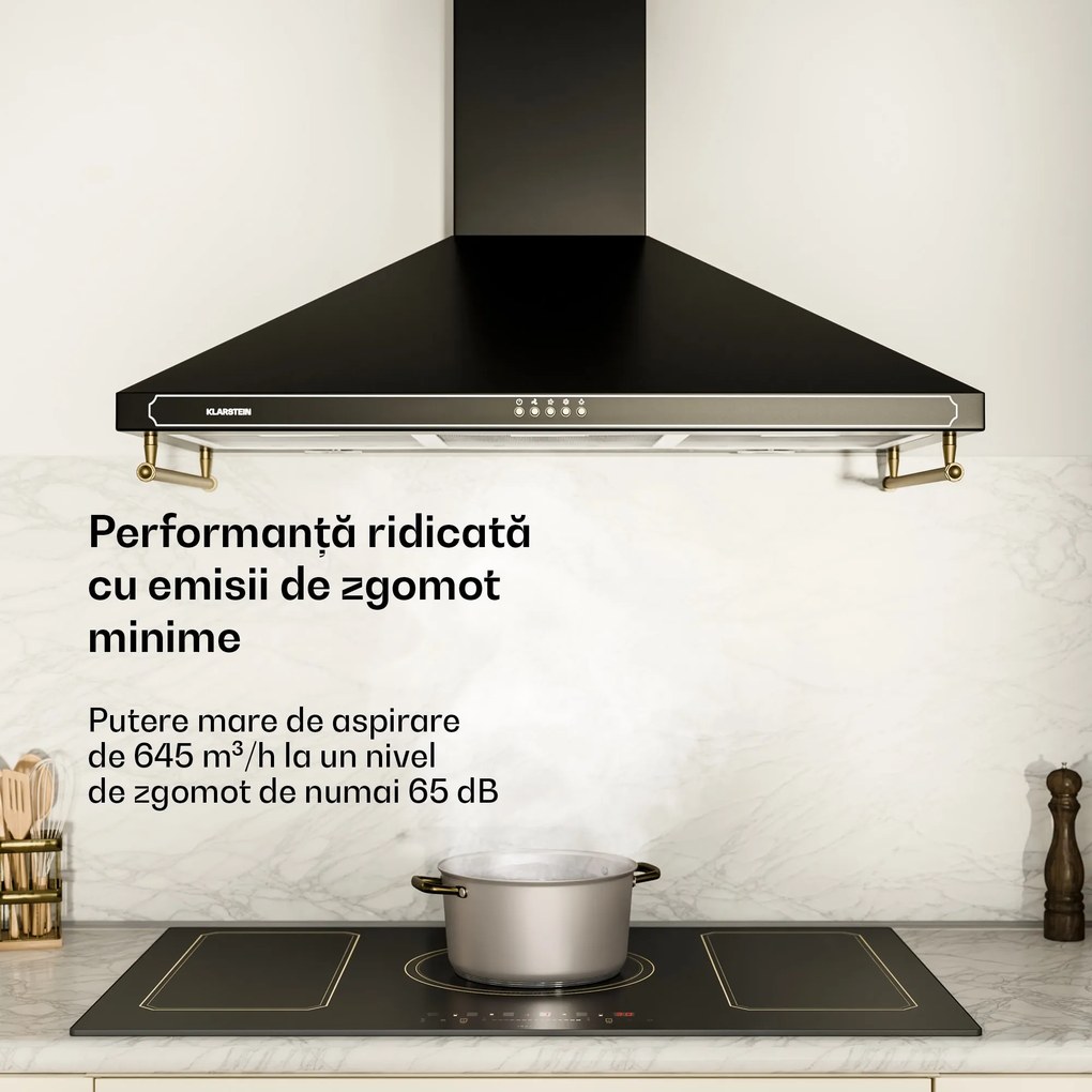 Klarstein Victoria 90, hotă extractoare, 90 cm, design retro, 644,5 m³ / h, 2 lumini LED