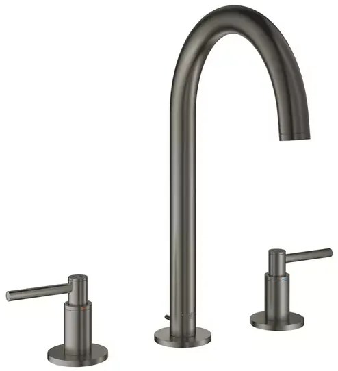 Baterie lavoar Grohe Atrio M 3 elemente dubla comanda antracit periat Hard Graphite