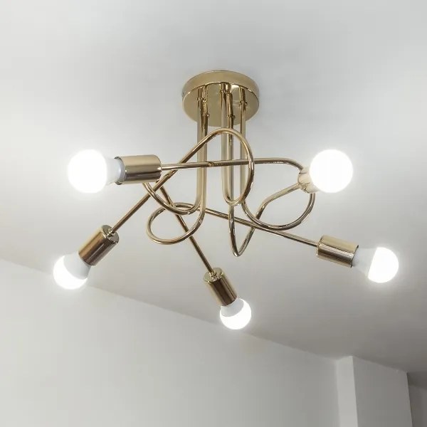 Lustră aplicată OXFORD 5xE27/15W/230V aurie