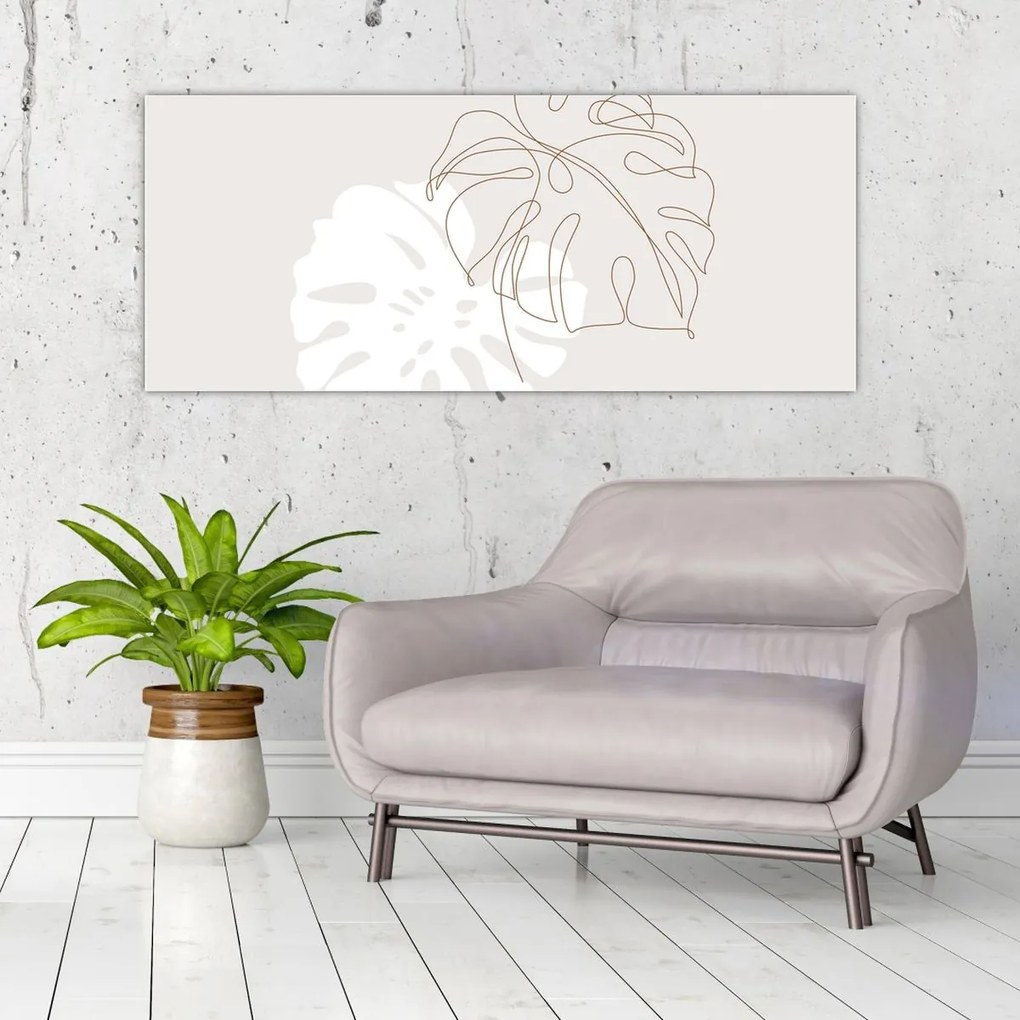 Tablou - Linia de artă monstera N⁰2 (120x50 cm)