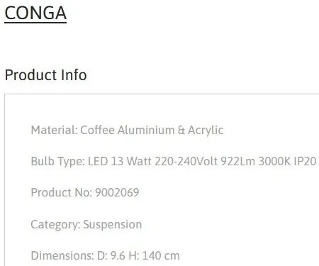 Pendul LED stil minimalist CONGA Coffee