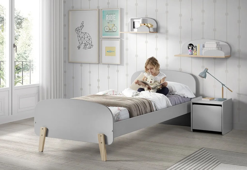 Poliță de Perete Kiddy 65 cm, pentru Camera Copii, Gri Rece – Vipack