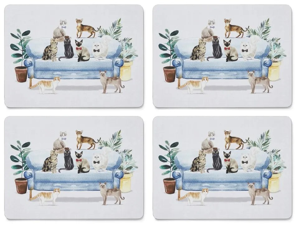 Set cu suporturi farfurii și coasters 8 buc. Curious Cats – Cooksmart ®