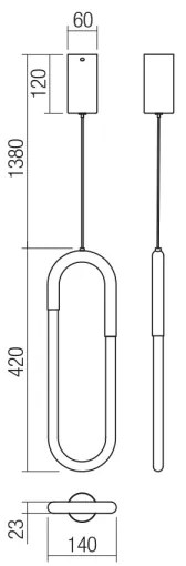 Lustră LED pe cablu LATIUM LED/9W/230V negru Redo 01-3184