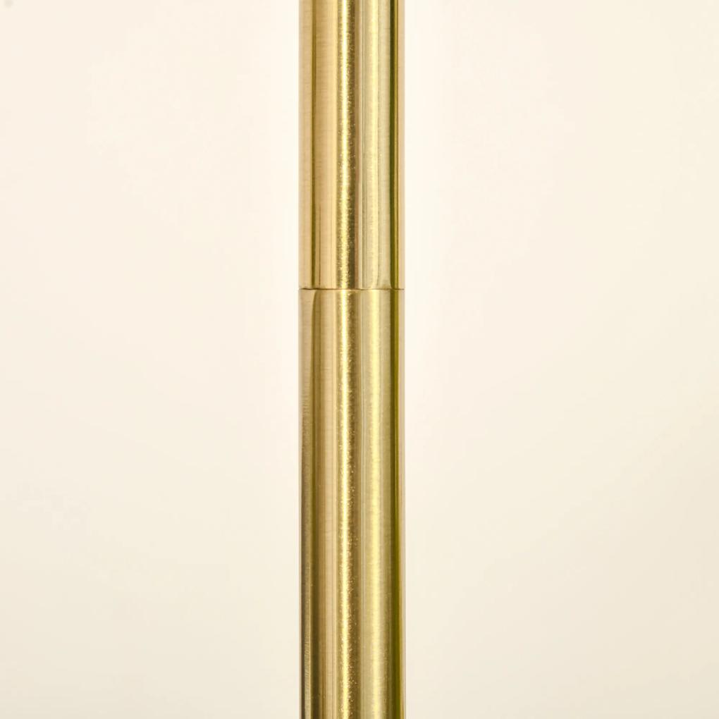 Lampa de podea cu 2 abajururi, structura metalica si comutator cu pedala 35x35x165 cm, aurie HOMCOM | Aosom RO