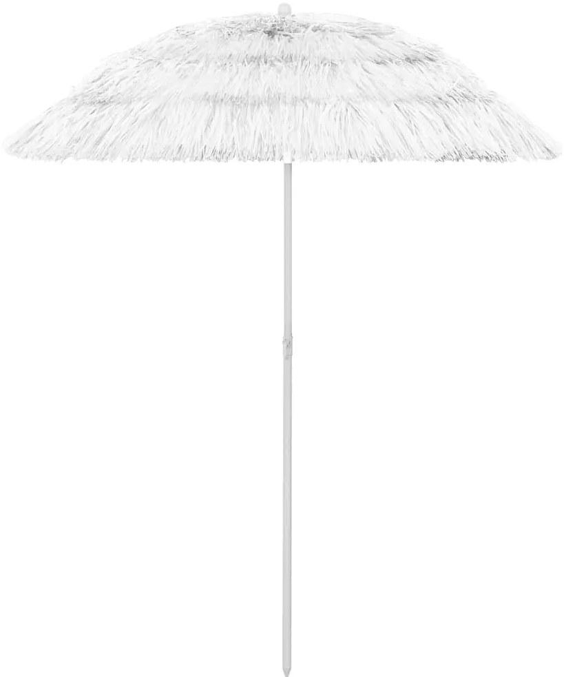 vidaXL Umbrelă de soare de plajă Hawaii, alb, 180 cm