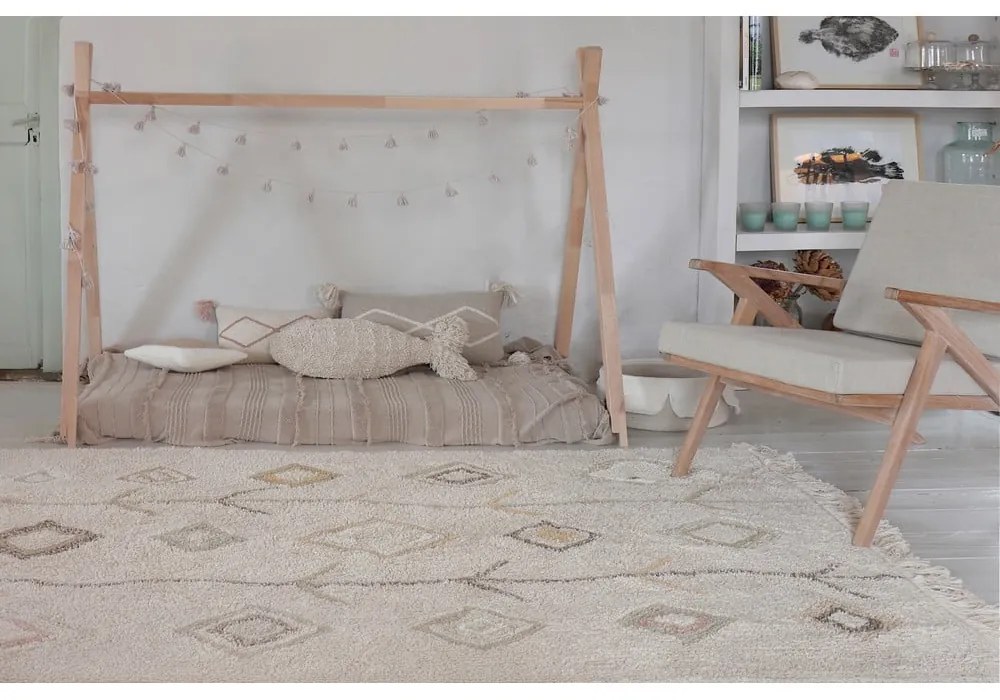 Covor bej lavabil/țesut manual din bumbac 170x240 cm Kaarol Earth – Lorena Canals