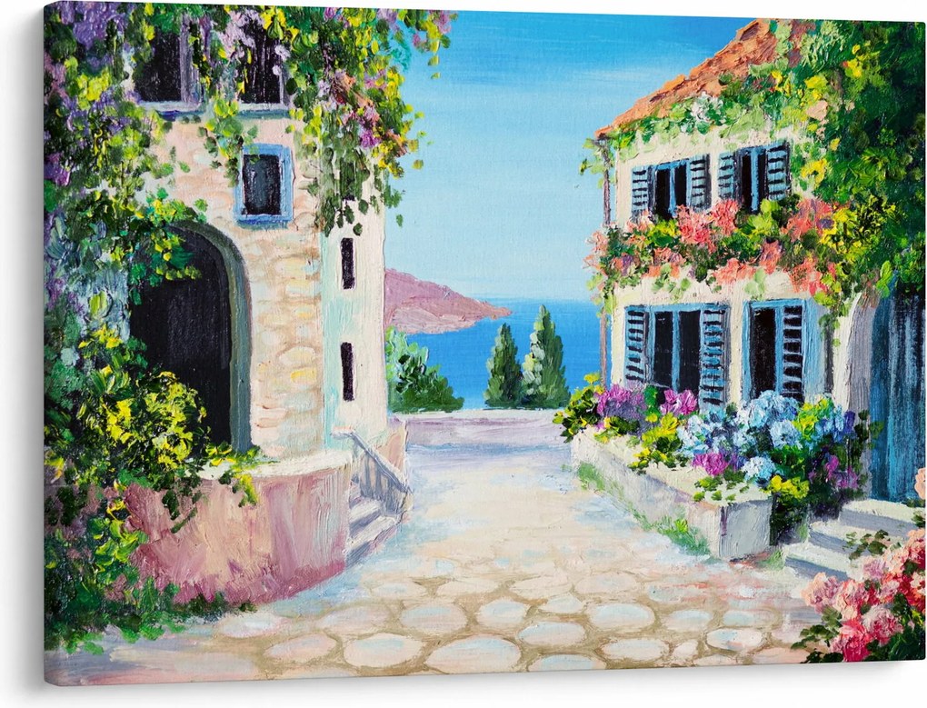 Tablou - Alee grecească, pictură în ulei (70x50 cm)