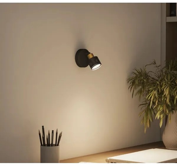 Spot Philips NIALL 1xGU10/5W/230V negru/alamă