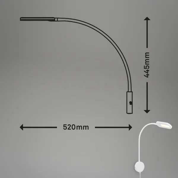 Lampă LED flexibilă dimabilă de perete Briloner 2177016 LED/6W/230V alb