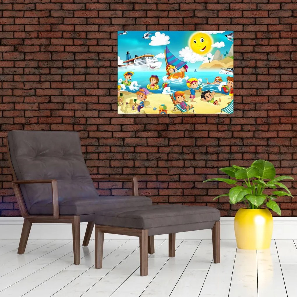 Tablou -Ziua la plajă (70x50 cm)