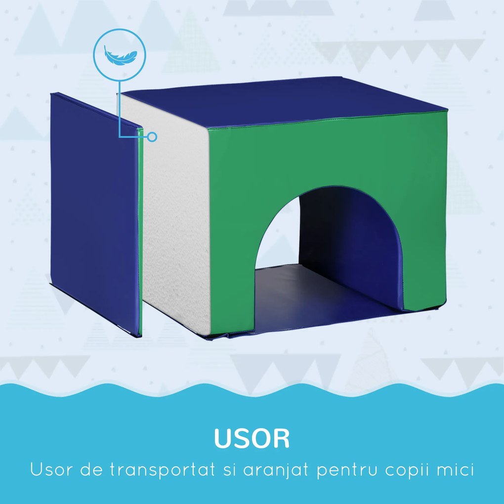 HOMCOM Set de Joacă pentru Copii 12-36 Luni cu 7 Blocuri din PU și EPE Multicolor | Aosom Romania