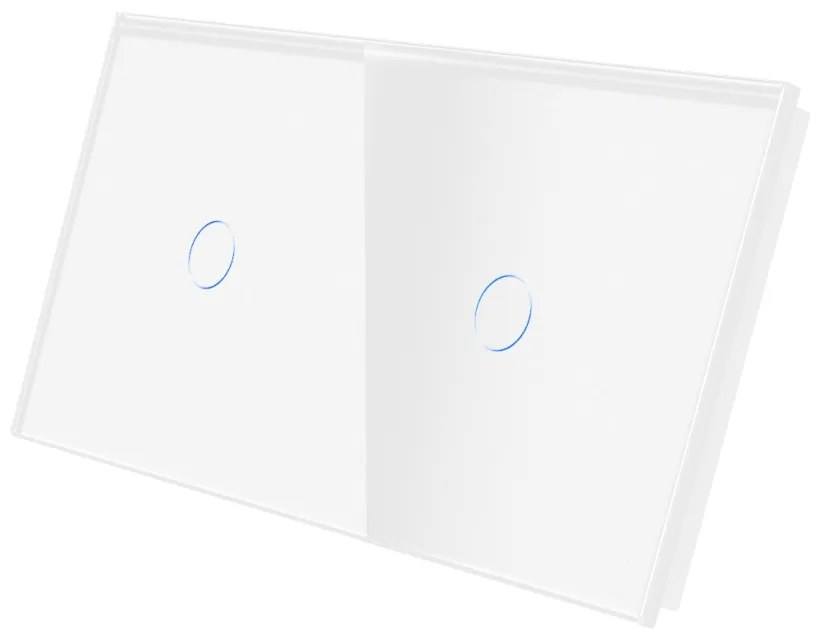 Panou Intrerupator Simplu + Simplu cu Touch Din Sticla LUXION