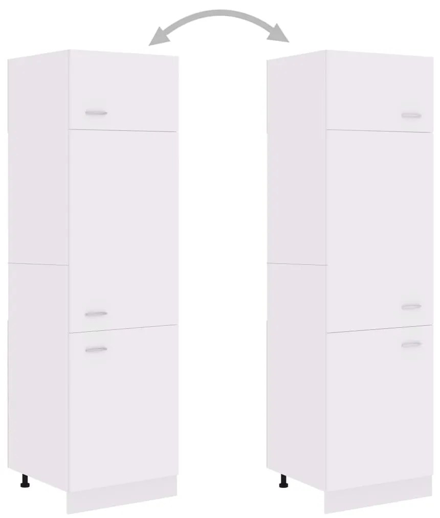 Dulap pentru frigider, alb, 60 x 57 x 207 cm, PAL Alb, Dulap pentru frigider 60 cm, 1