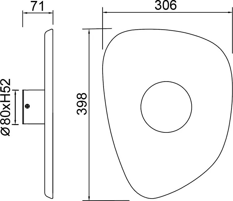 Aplica de perete LED design decorativ ACUSTIC 30,6cm